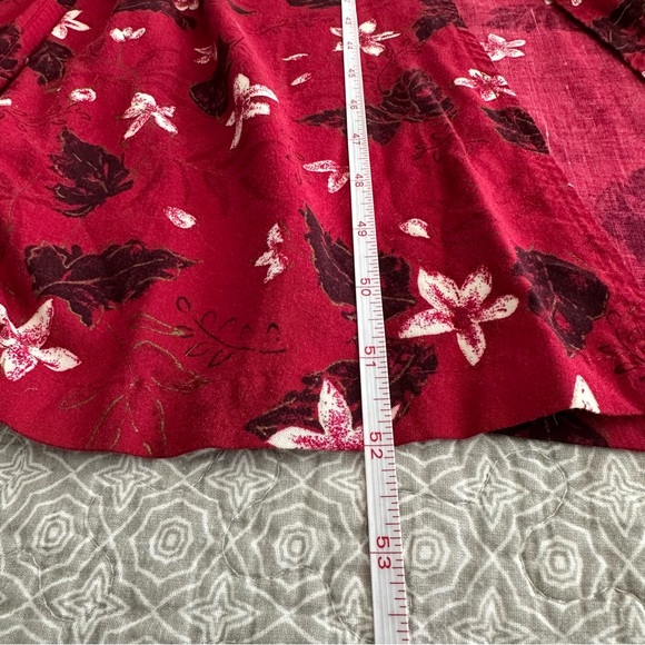 Vintage Fashion Bug Red Floral Dress Sleeveless Button Down Midi Maxi Size 14 - Picture 15 of 16